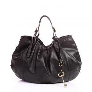 Black Leather Tote, Hobo Handbag, B..