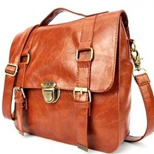 Codnac Brown Pu Leather Handbag