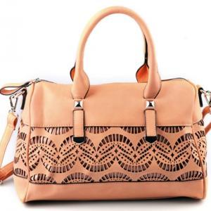 Pink Pu Leather Handmade Bag