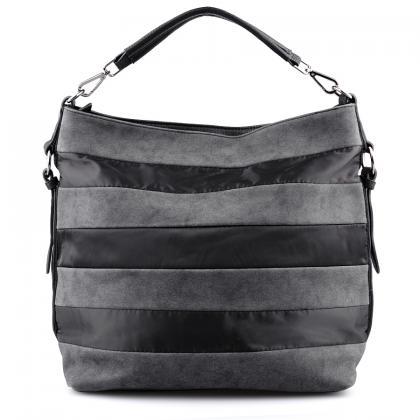Largeblack And Graphit Handbag, Leather Handbag,..