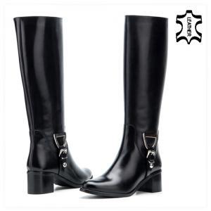 Black Boots Winter Boots Knee Boots Real Leather..