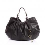 Black Leather Tote, Hobo Handbag, Buckle Tote, Black Leather Handbag, Black Purse, Leather Purse