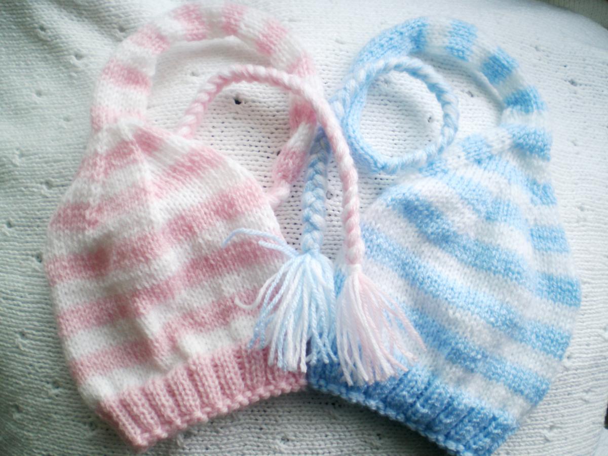 Baby Hat Photo Prop 'Blue and Pink Elfs'