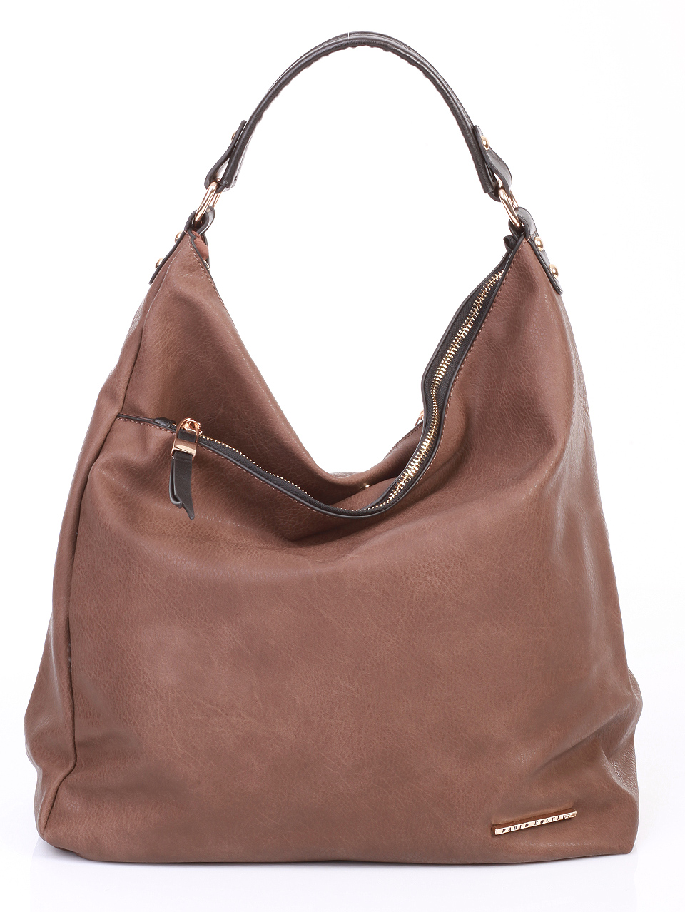 small brown leather tote bag
