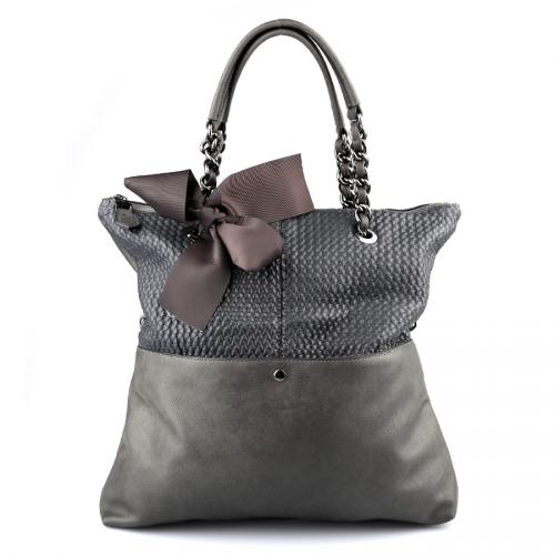 Christmas Gift Grey Tote Handbag. Grey Purse. Large Handbag.